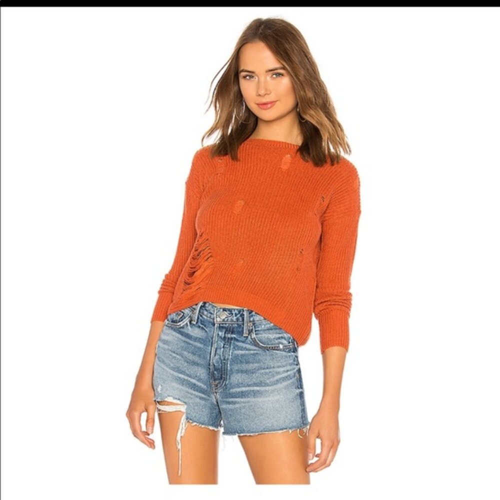 Tularosa Distressed Orange Sweater
